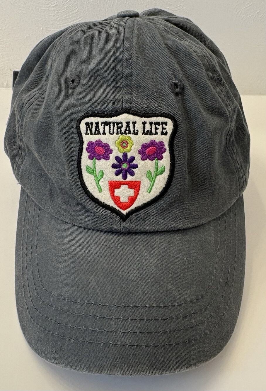 Natural Life Happy Camper Adjustable Baseball Cap One Size Gray Outdoor Nature